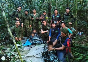 Hallan con vida a los cuatro niños perdidos tras un acidente aéreo en la selva colombiana