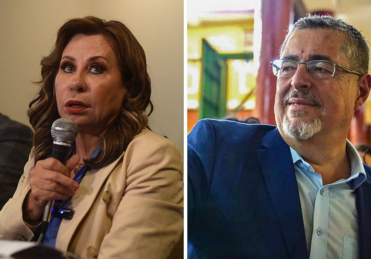 Los candidatos presidenciales Sandra Torres y Bernardo Arévalo