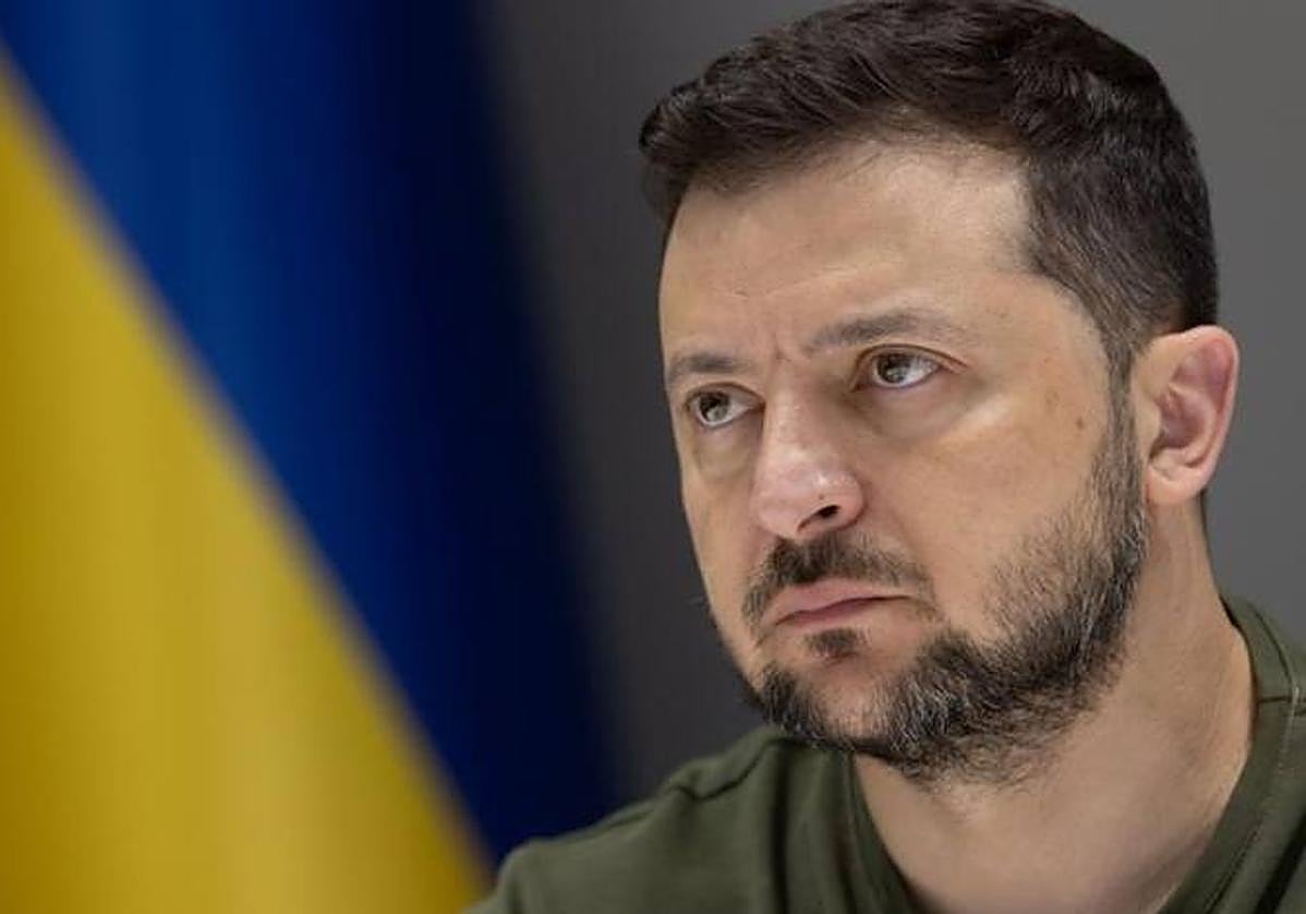 El presidente ucraniano, Volodímir Zelenski durante una rueda de prensa