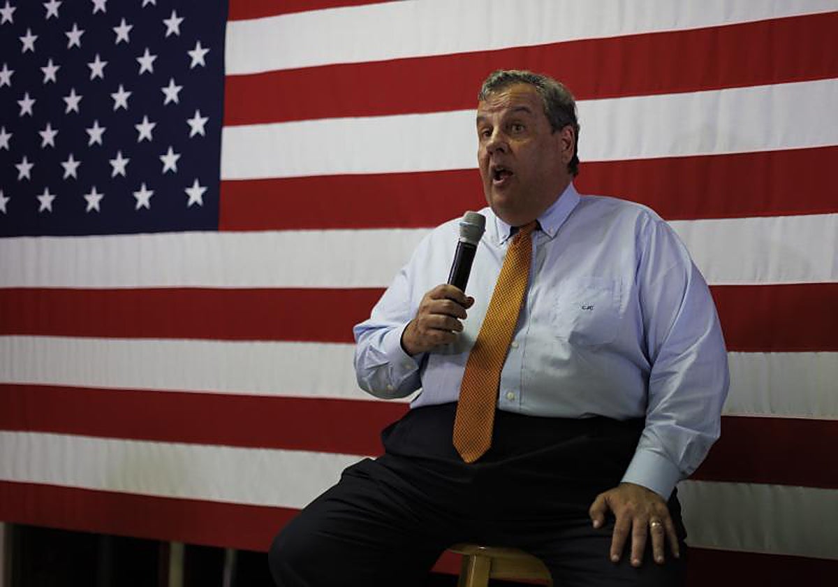 El republicano Chris Christie en campaña