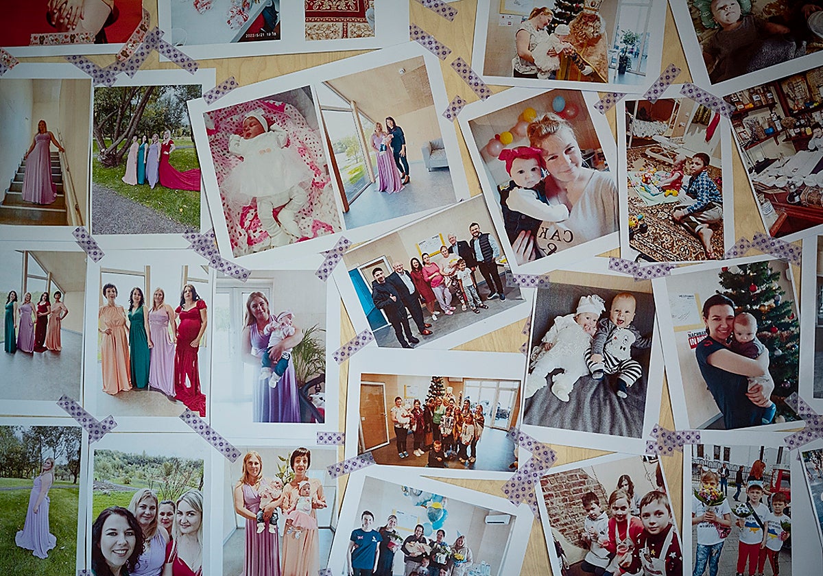 Mural de la 'sesión de fotos de verano', una de las actividades organizadas en el refugio