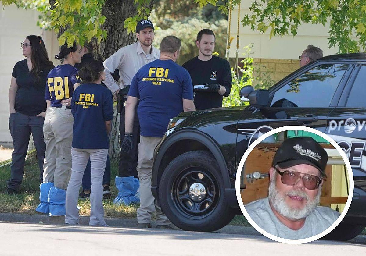 El FBI en los exteriores de la casa de Craig Robertson.