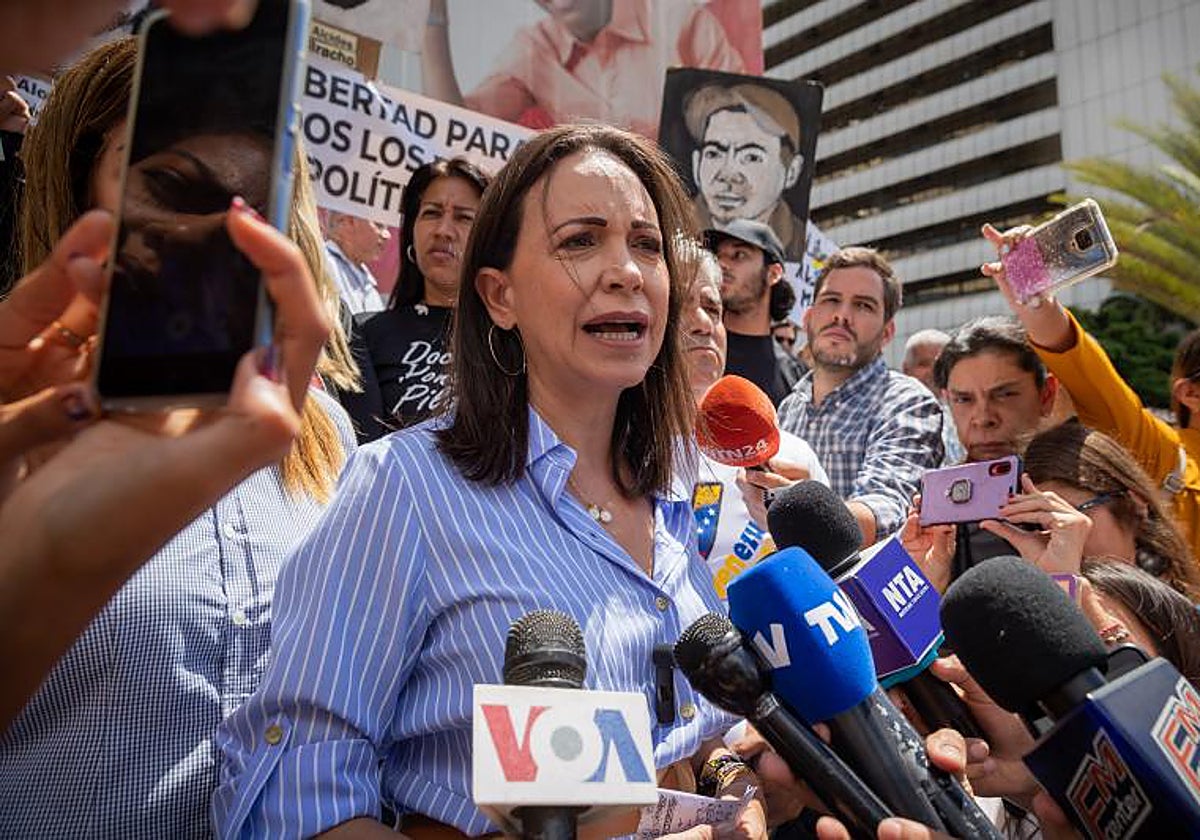 La líder opositora, María Corina Machado, en un evento en Caracas