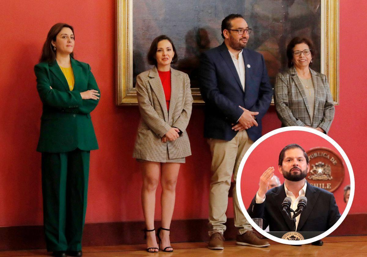 Marcela Sandoval, Carolina Arredondo, Nicolás Cataldo y Aurora Williams, nuevos ministros del Gobierno de Gabriel Boric. En vídeo, intervención de Boric durante el acto del cambio de gabinete.