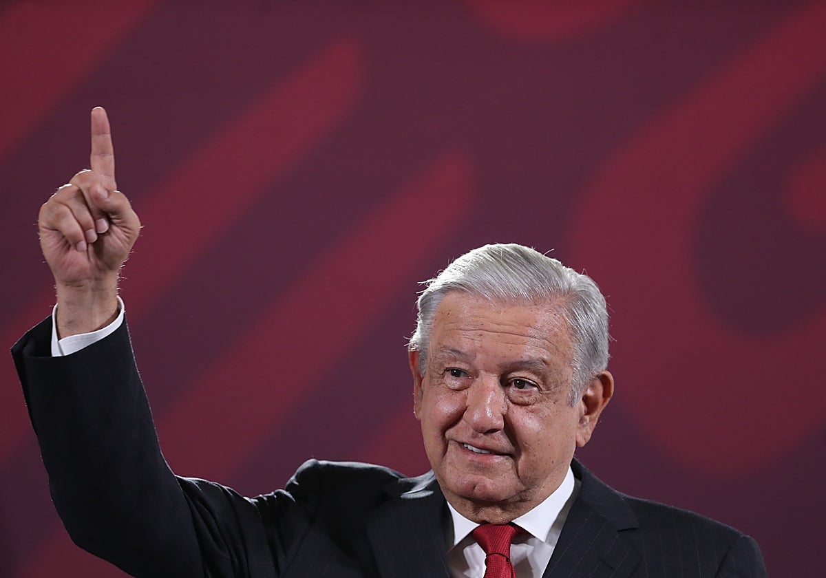 El presidente de México, Andrés Manuel López Obrador, durante la 'mañanera' de este miércoles