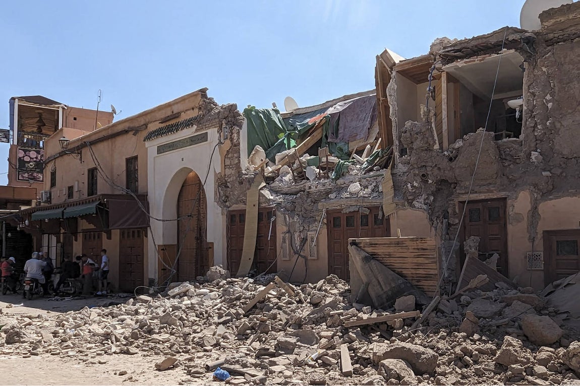 Fotografía de los destrozos provocados por el terremoto de magnitud 7 este sábado en Marrakech