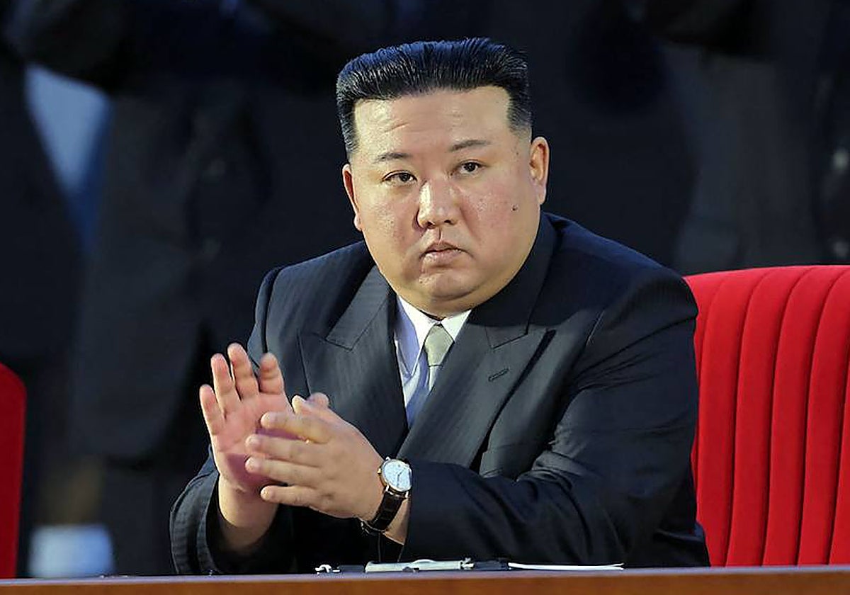 Kim Jong-un en Pyongyang durante la conmemoración del 75º aniversario de la fundación de Corea del Norte