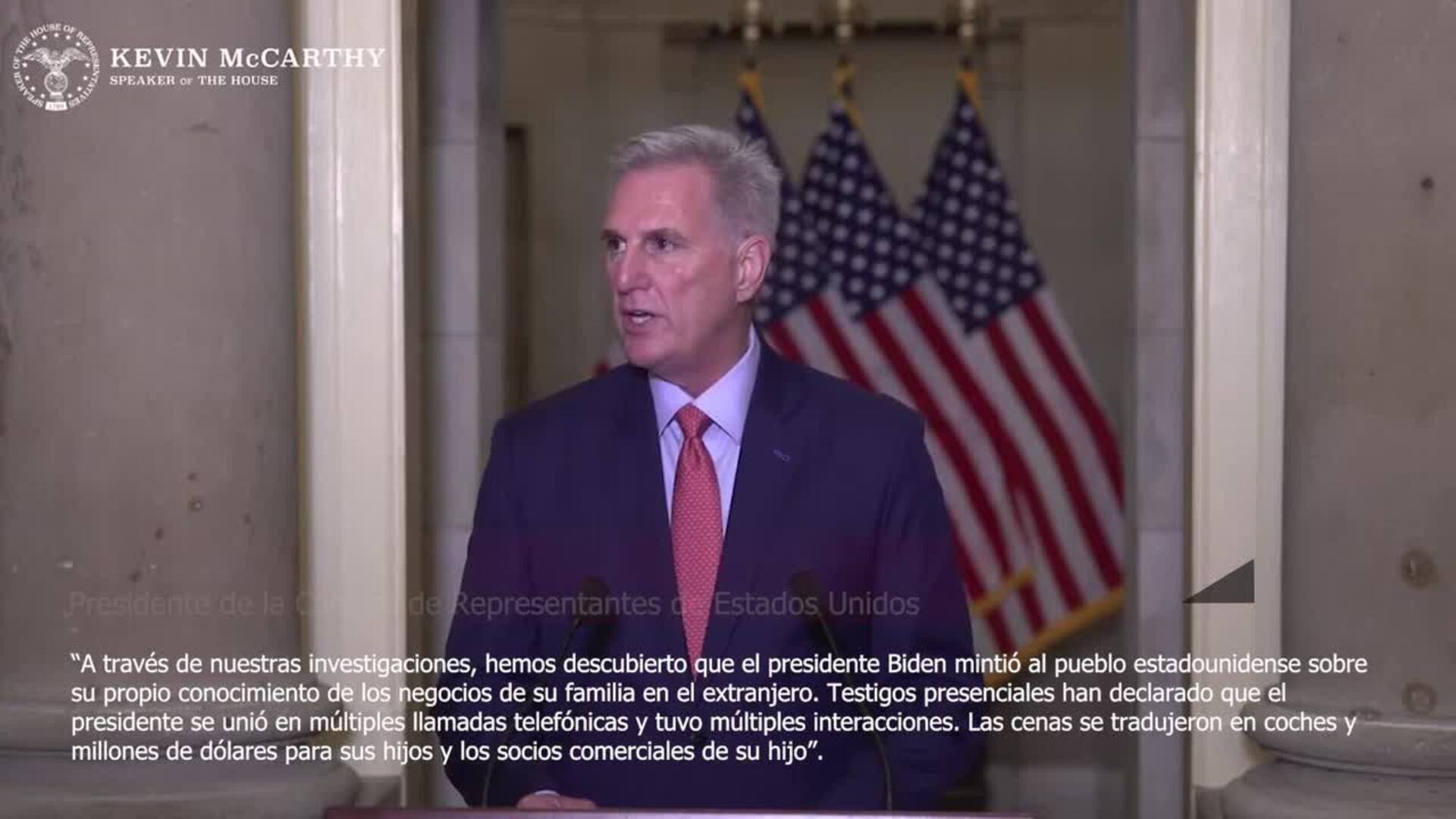 Kevin McCarthy da el primer paso para un &#039;impeachment&#039; contra Joe Biden