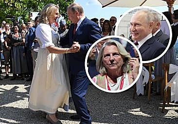 Karin Kneissl, la exministra austriaca que bailó con Putin en su boda se muda a San Petesburgo con sus ponis en un avión militar ruso