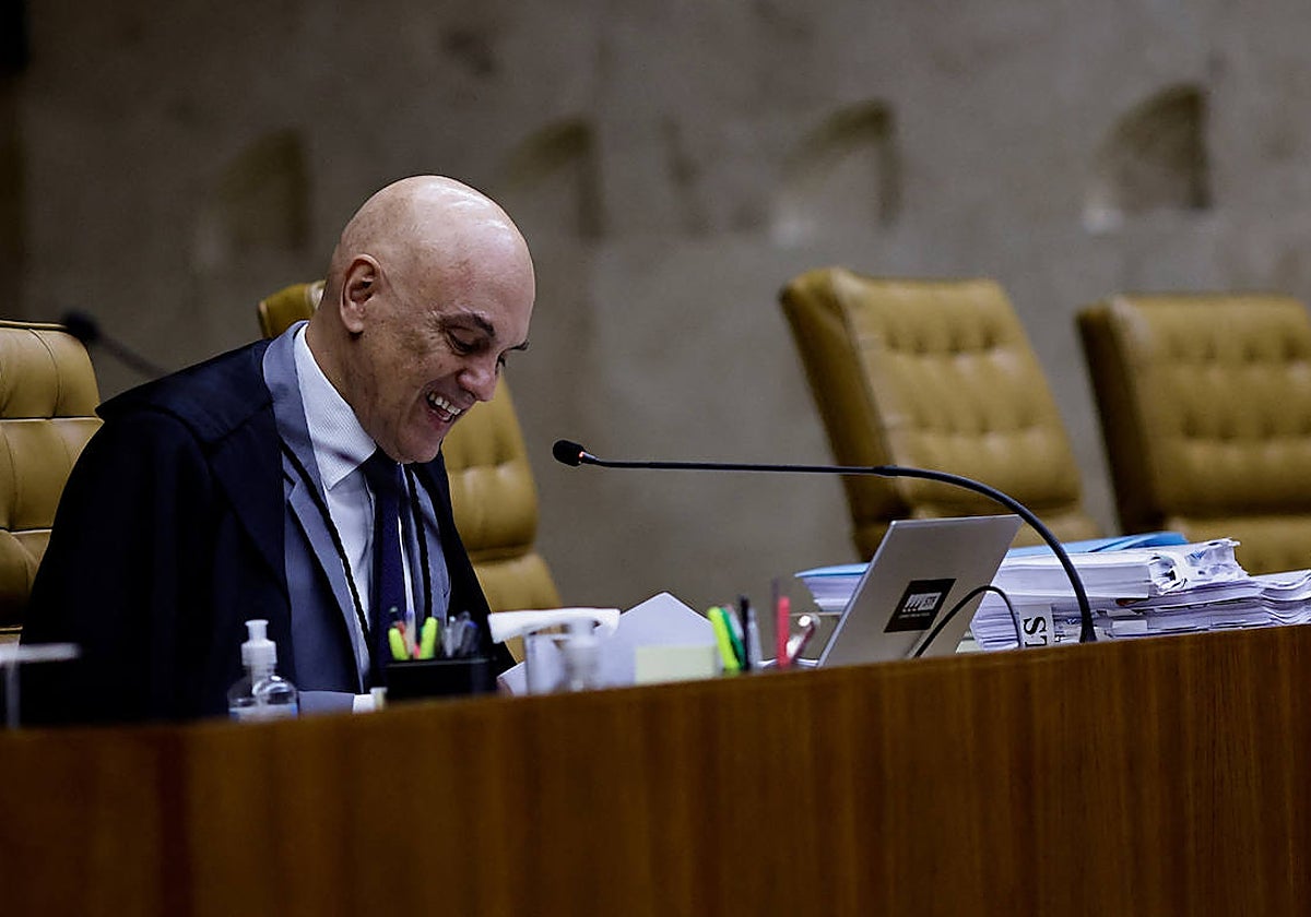 El juez Alexandre de Moraes, durante el juicio por el asalto a edificios gubernamentales en Brasilia