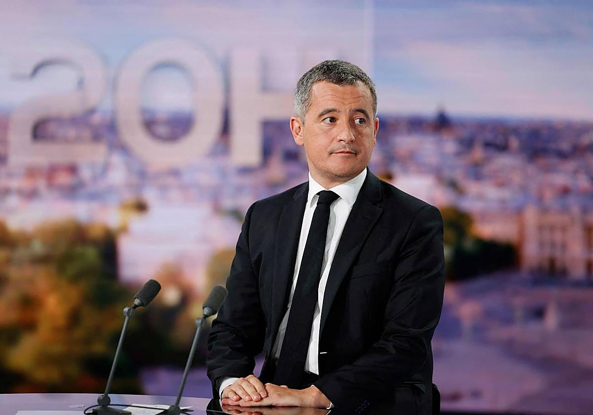 El ministro del Interior francés, Gérald Darmanin, antes de la entrevista.