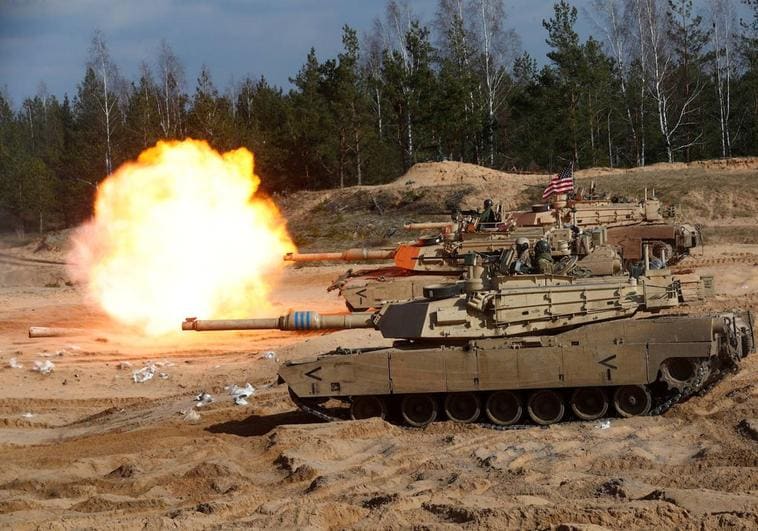 Tanques Abrams durante unas maniobras de la OTAN