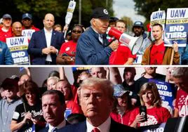 La gran diferencia entre las visitas de Biden y Trump a la huelga del motor en Michigan en su lucha por el voto obrero