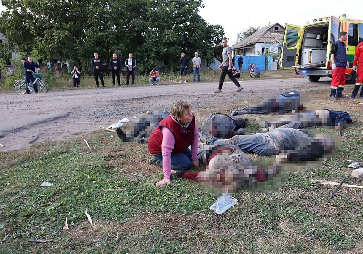 Víctimas del ataque contra Kupiansk