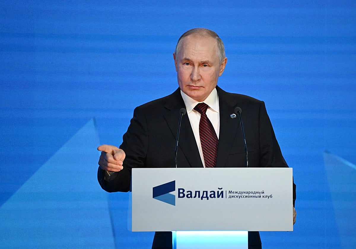 El presidente ruso, Vladímir Putin, en el Foro de Valdái