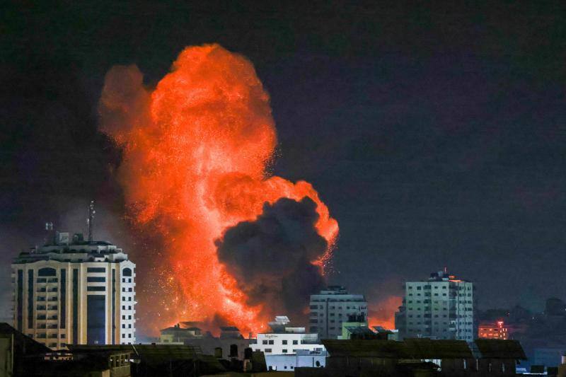 Imagen de un bombardeo sobre Gaza.
