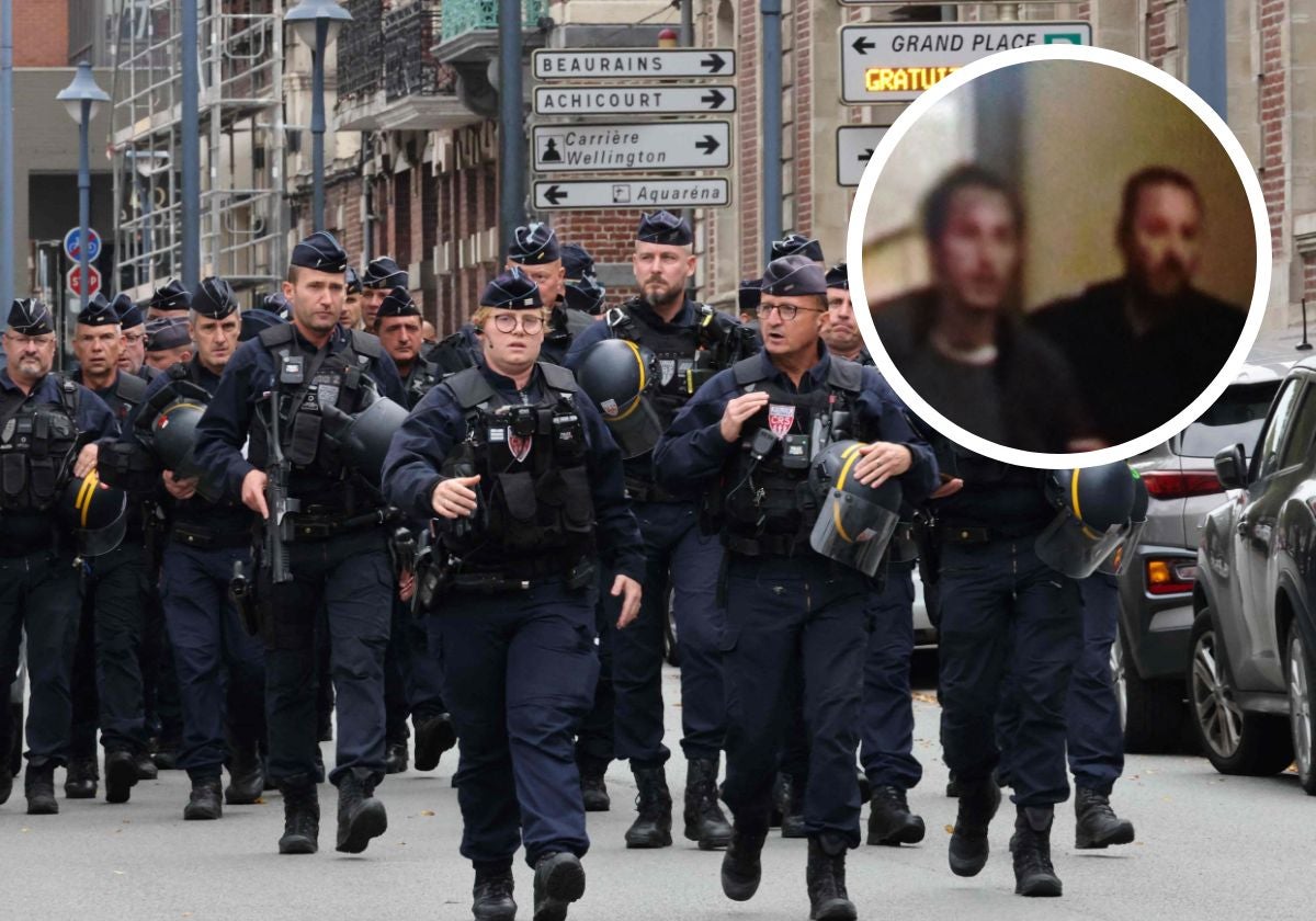 Policía en Arras. Arriba, el detenido