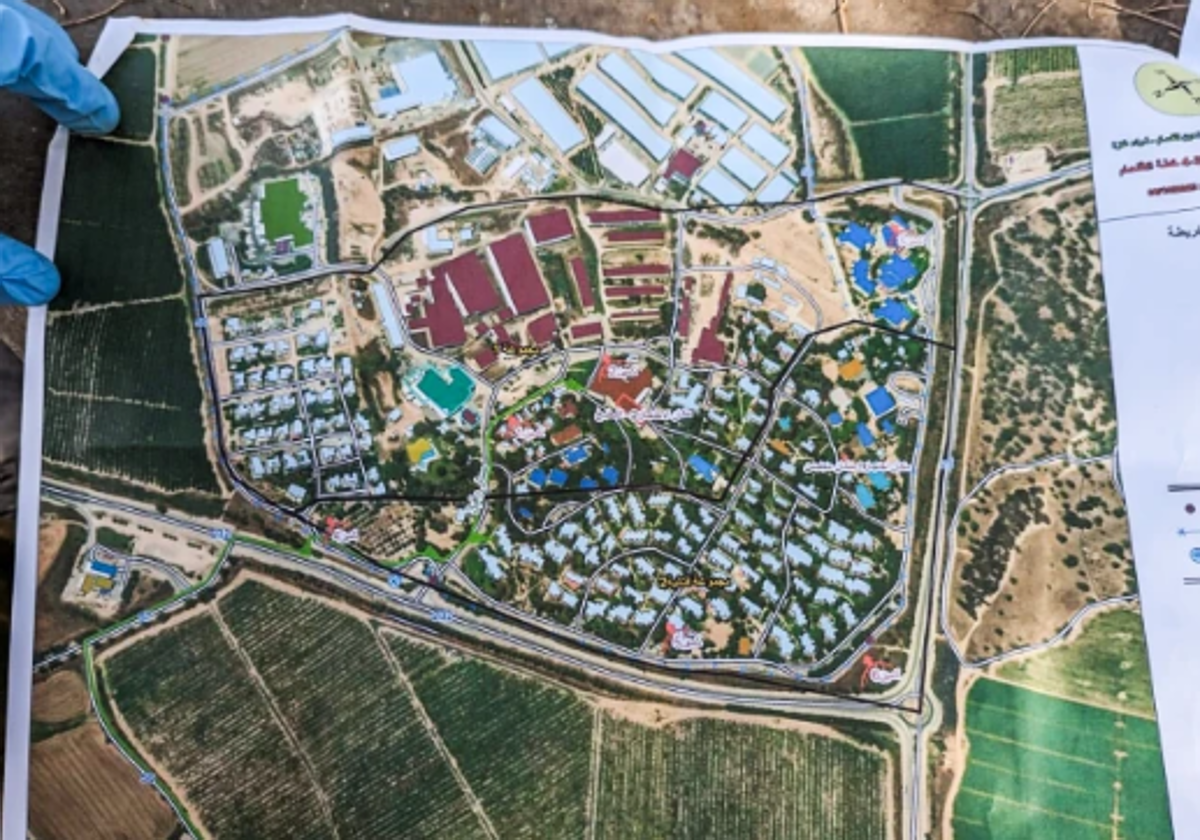 Captura de Facebook de un mapa recuperado por la NBC de uno de los muertos de Hamás del 7 de octubre