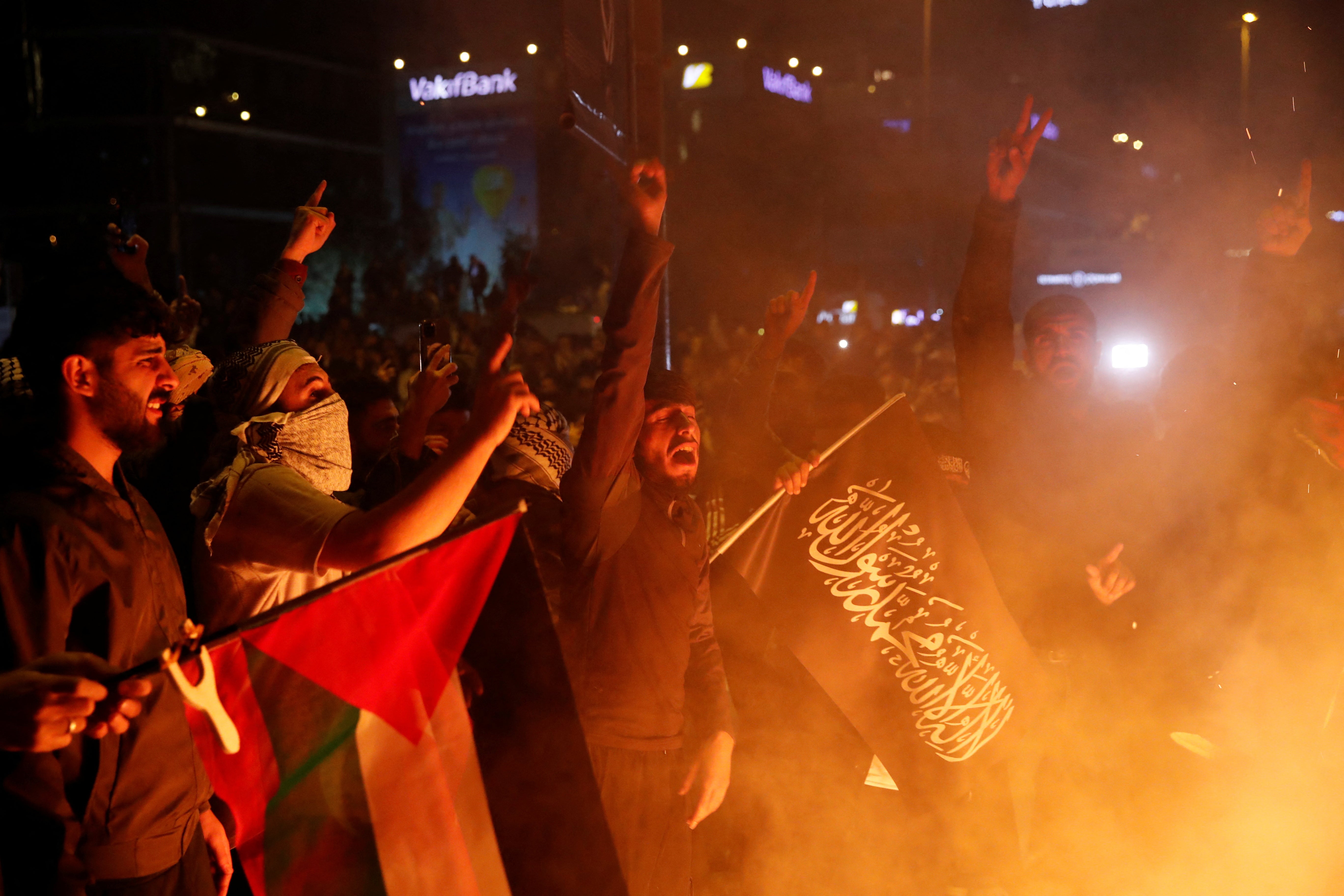 Manifestaciones frente a la embajada de Israel en Turquía. 