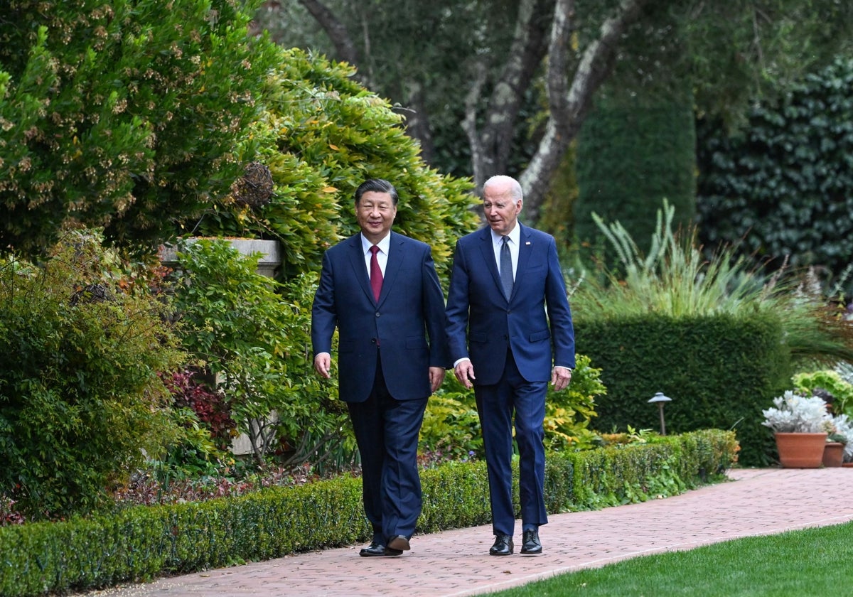 El presidente chino, Xi Jinping, y el estadounidense, Joe Biden, este miércoles en San Francisco