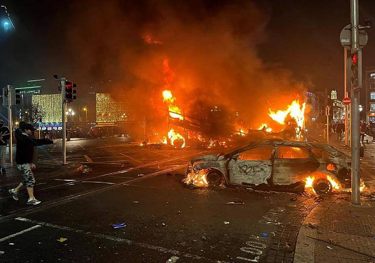 Imágenes de los disturbios en Dublín