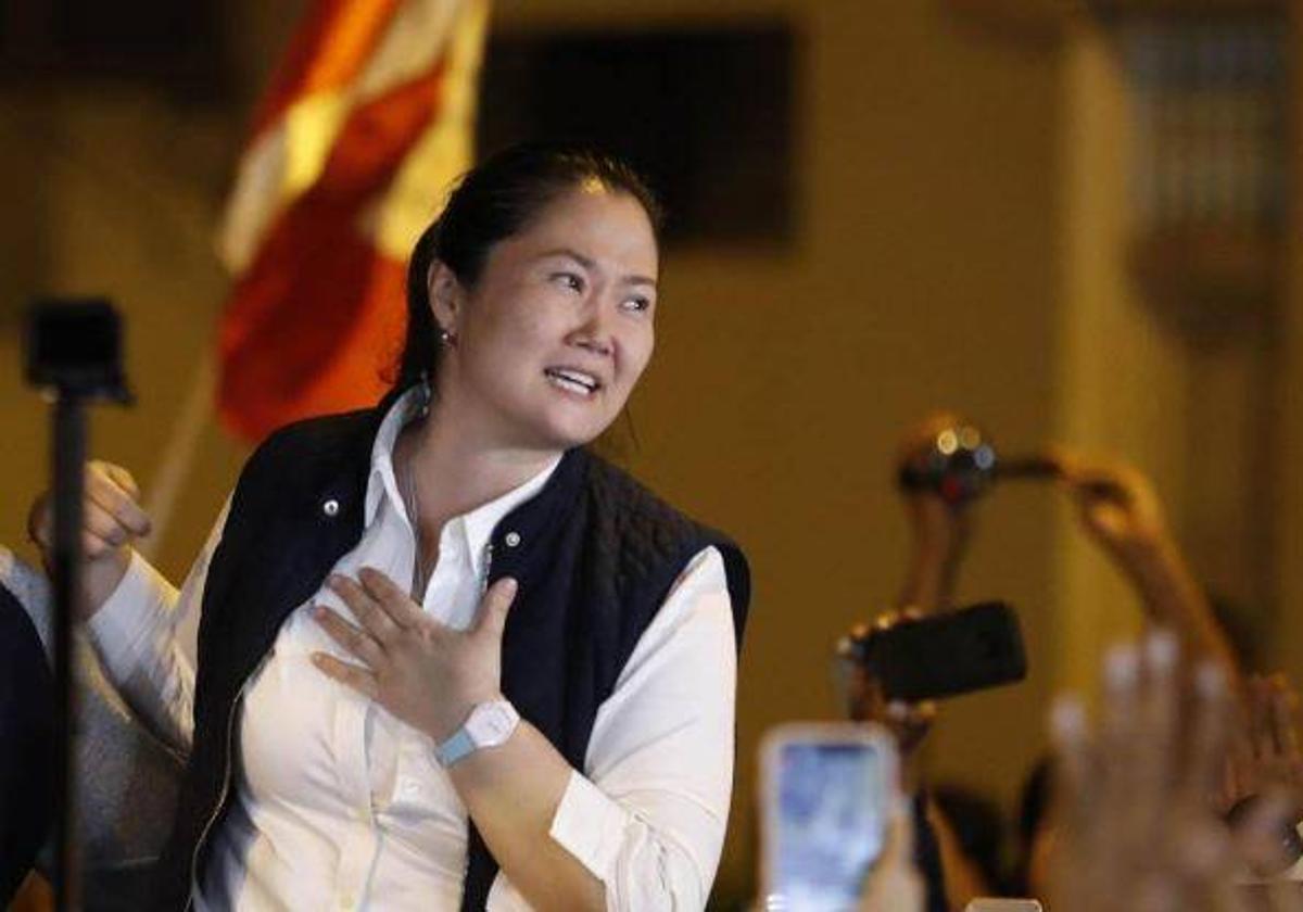 Keiko Fujimori, en foto de archivo, tras salir de la cárcel