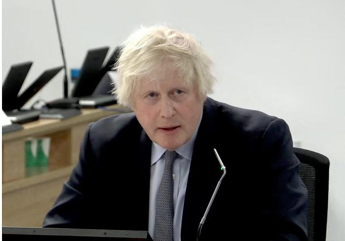 Boris Johnson, durante la comparecencia de este miércoles