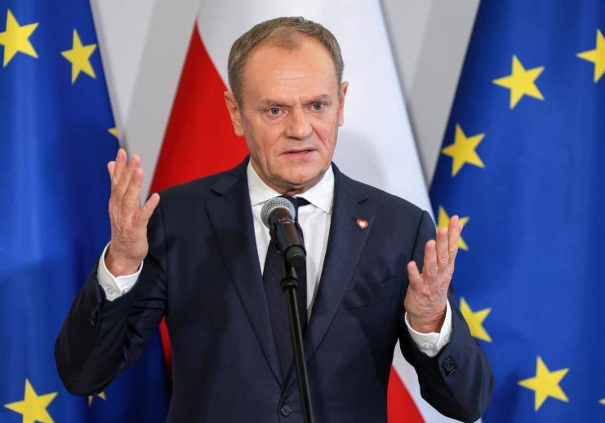 Donald Tusk, el viernes durante una conferencia de prensa en Varsovia