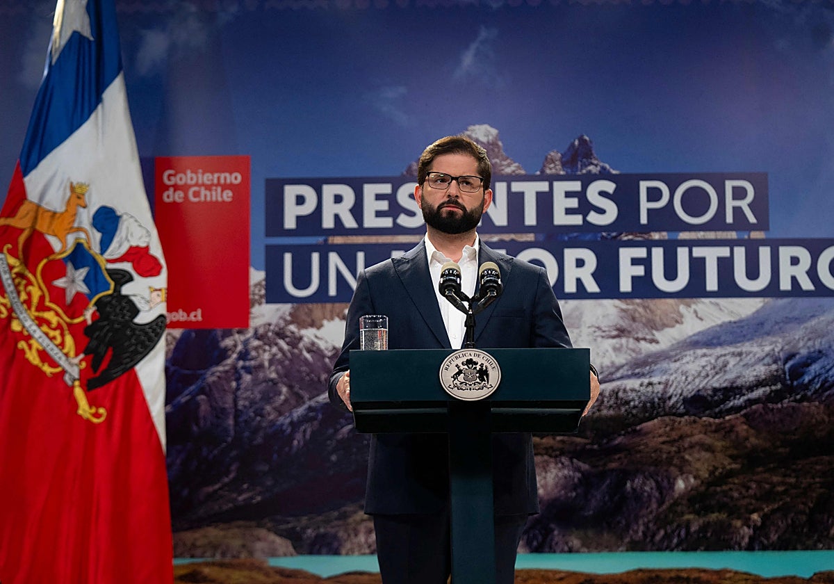 El presidente de chile, Gabriel Boric