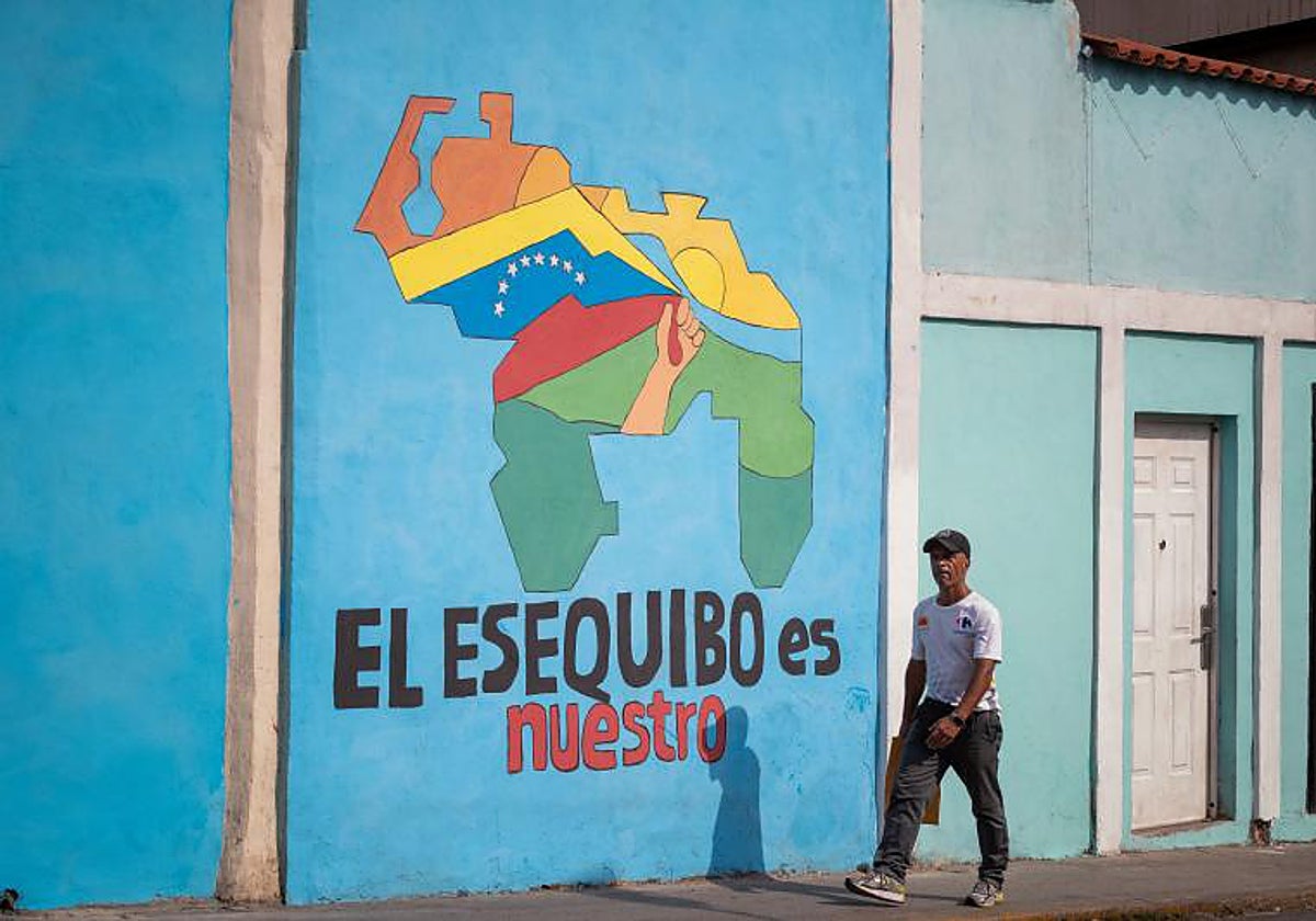 Un mural en Caracas reivindica la propiedad venezolana del Esequibo