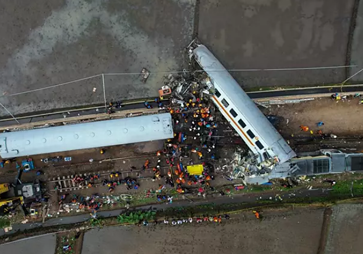 Imagen de archivo de otro accidente de tren en Indonesia