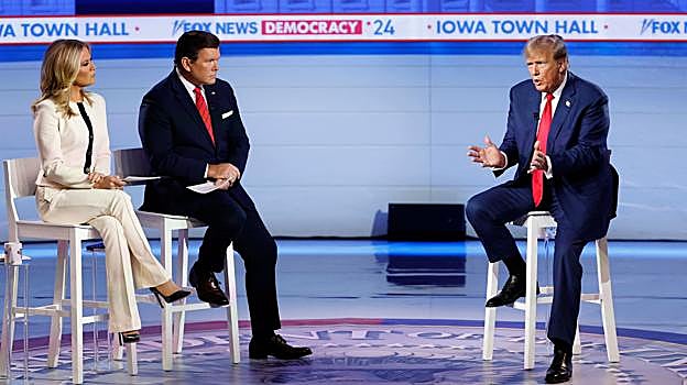 Donald Trump durante su entrevista en Fox News