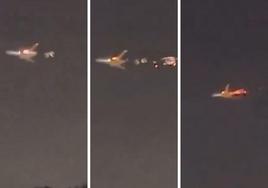 Un avión se incendia nada más despegar y deja una estela de llamas por todo el cielo de Miami