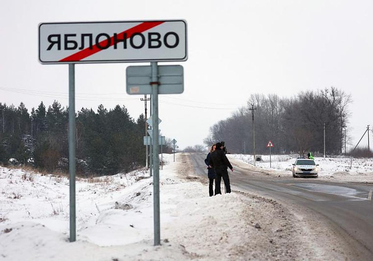 Afueras de la aldea de Yablonovo, cerca del lugar del accidente del avión de transporte militar ruso