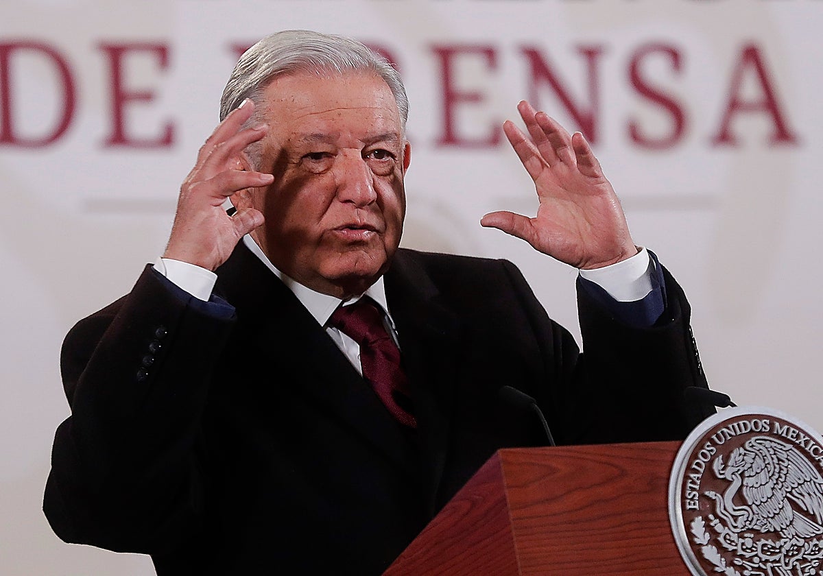 El presidente de México, Andrés Manuel López Obrador, durante la rueda de prensa de este lunes en Ciudad de México