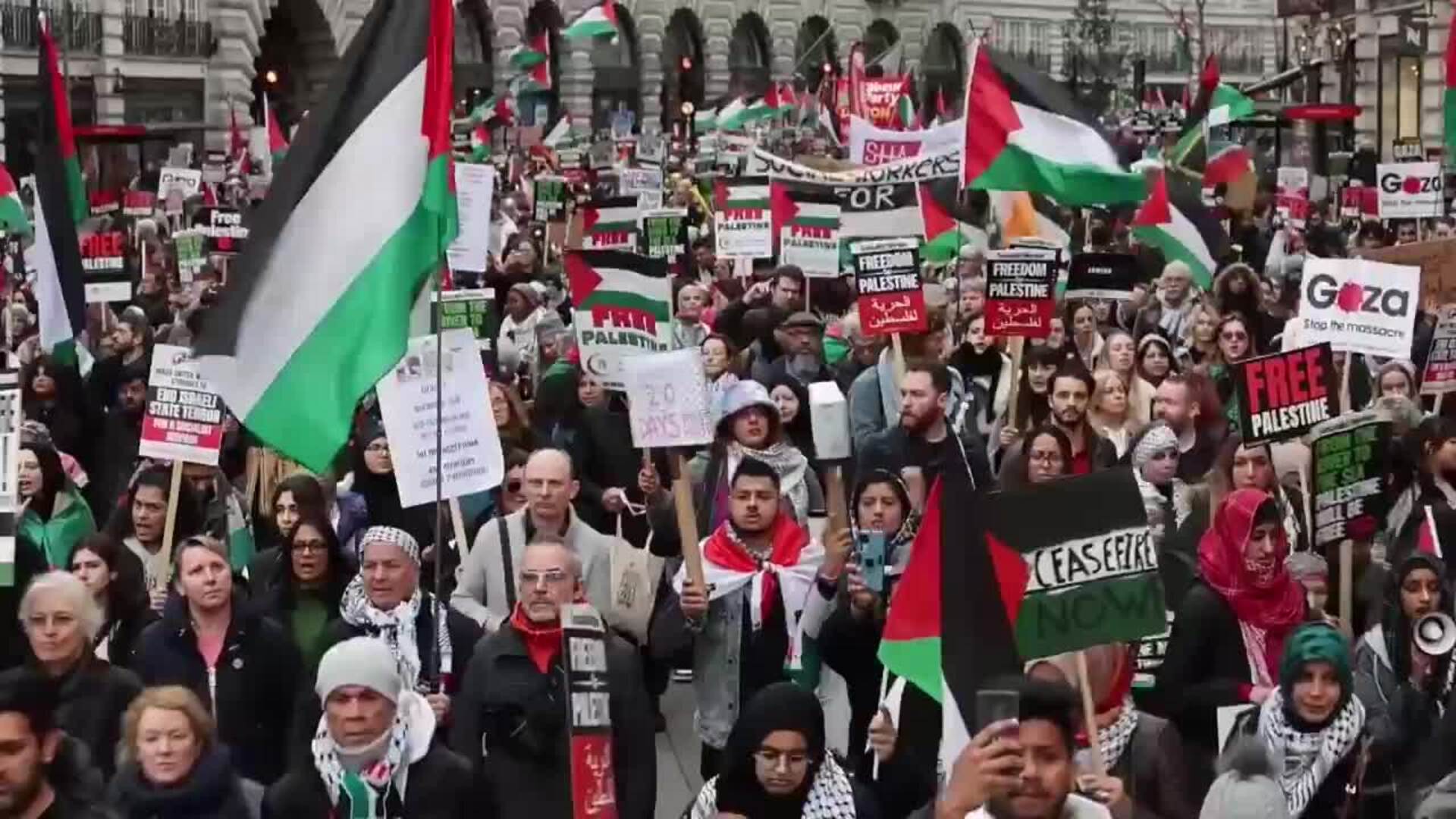 Miles De Personas Se Manifiestan En Londres Para Pedir Un Alto El Fuego ...