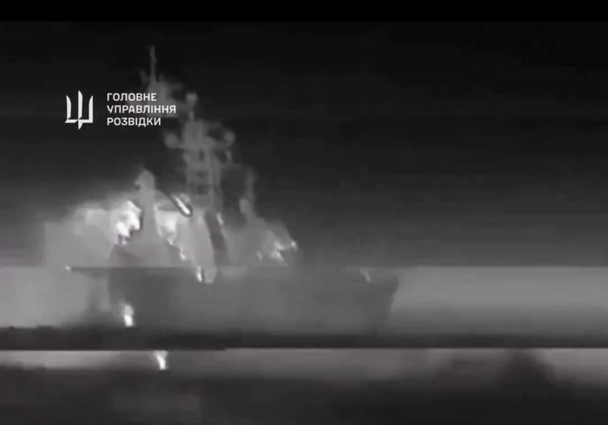Vídeo del ataque ucraniano al buque ruso Caesar Kunikov frente a Crimea