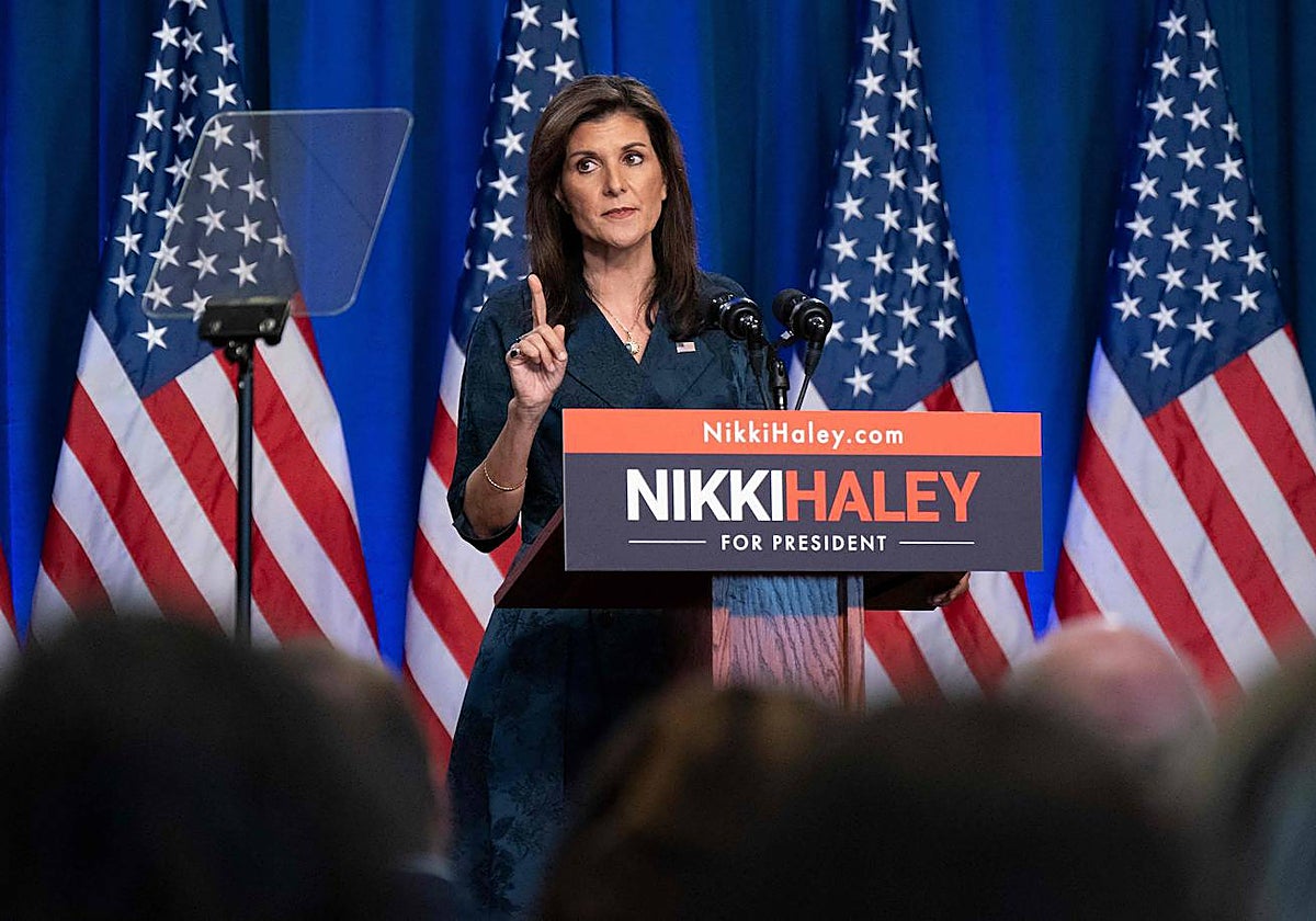 Nikki Haley durante un acto de campaña en Carolina del Sur