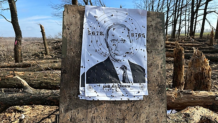 Diana con la imagen de Vladímir Putin