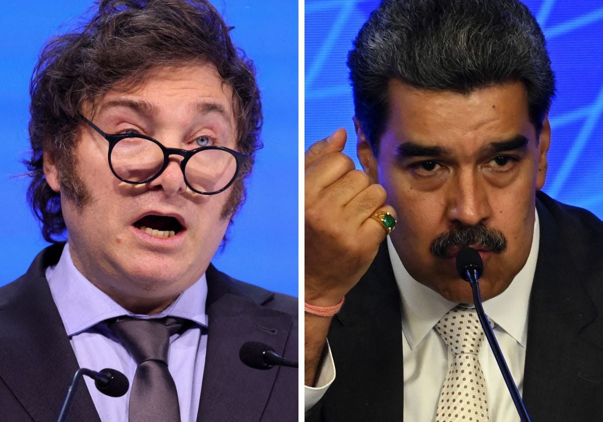 Javier Milei y Nicolás Maduro