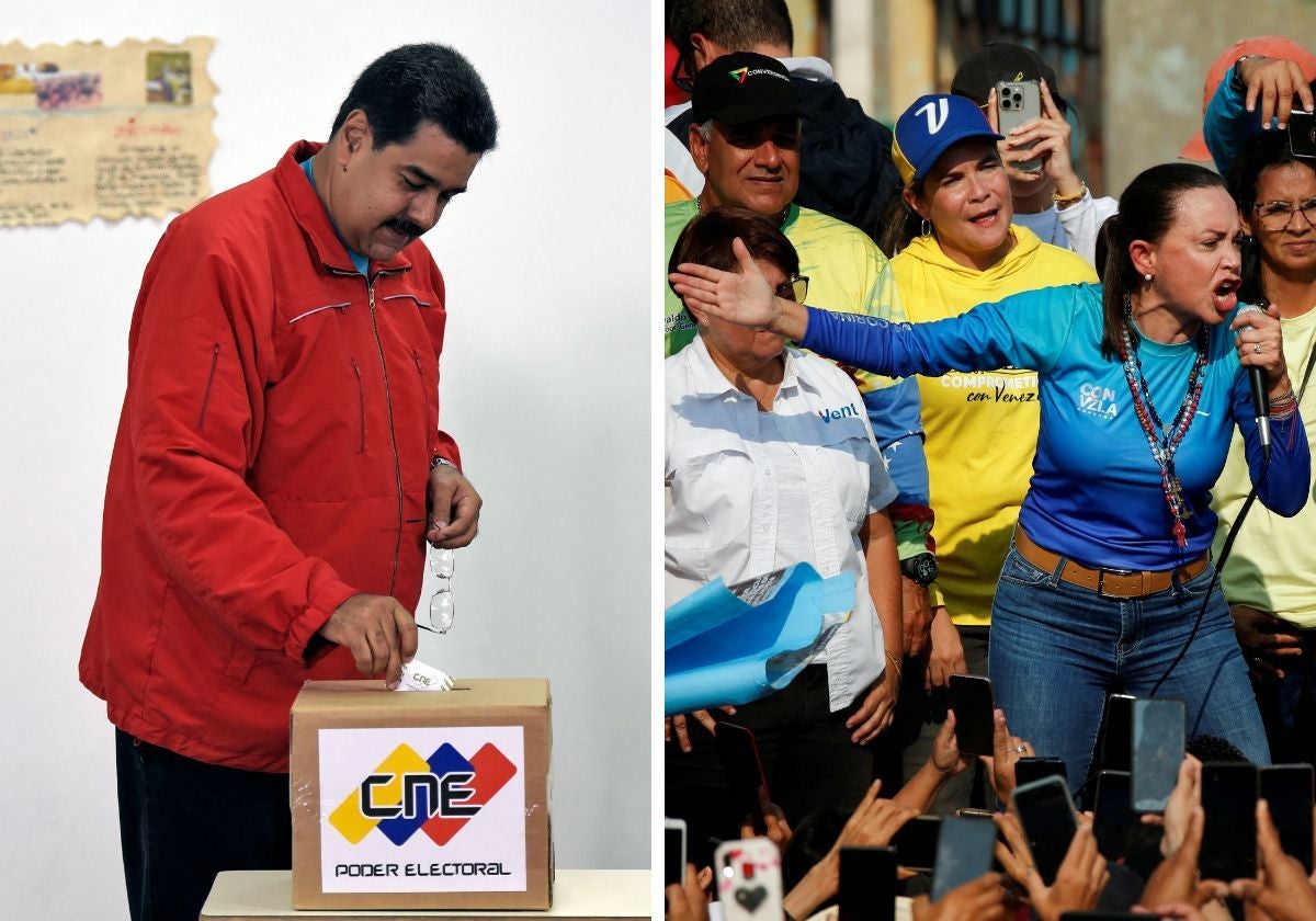 Nicolás Maduro y María Corina Machado