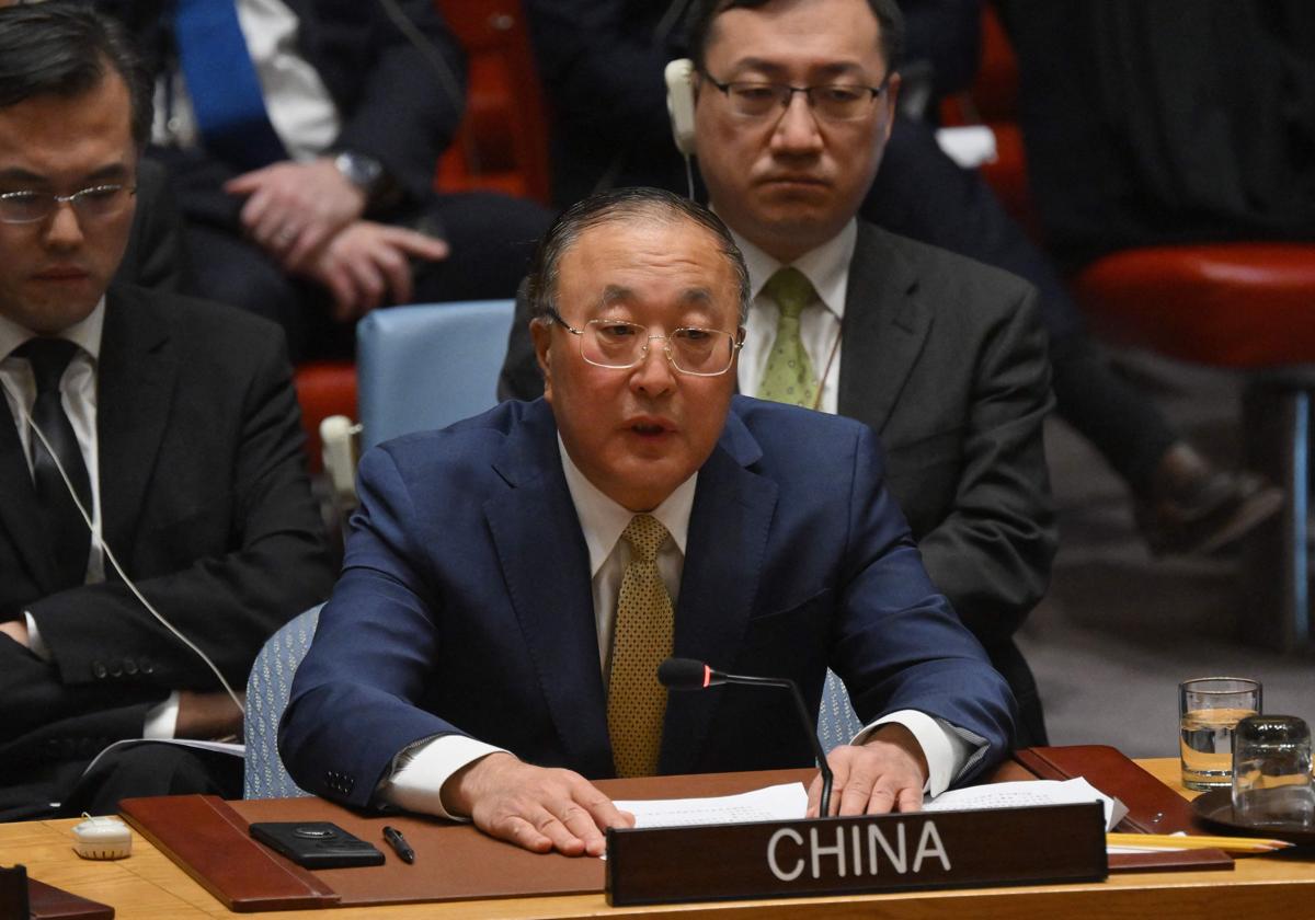 El embajador chino en la ONU, Zhang Jun