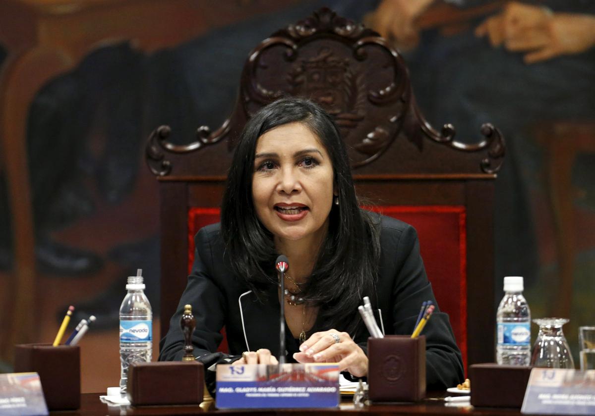 Una imagen de archivo de Gladys Gutiérrez cuando era presidenta del Tribunal Supremo de Venezuela