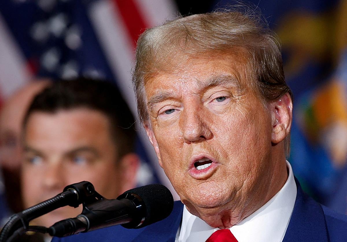 Candidato presidencial del Partido Republicano, Donald Trump, durante un 'rally' en Míchigan