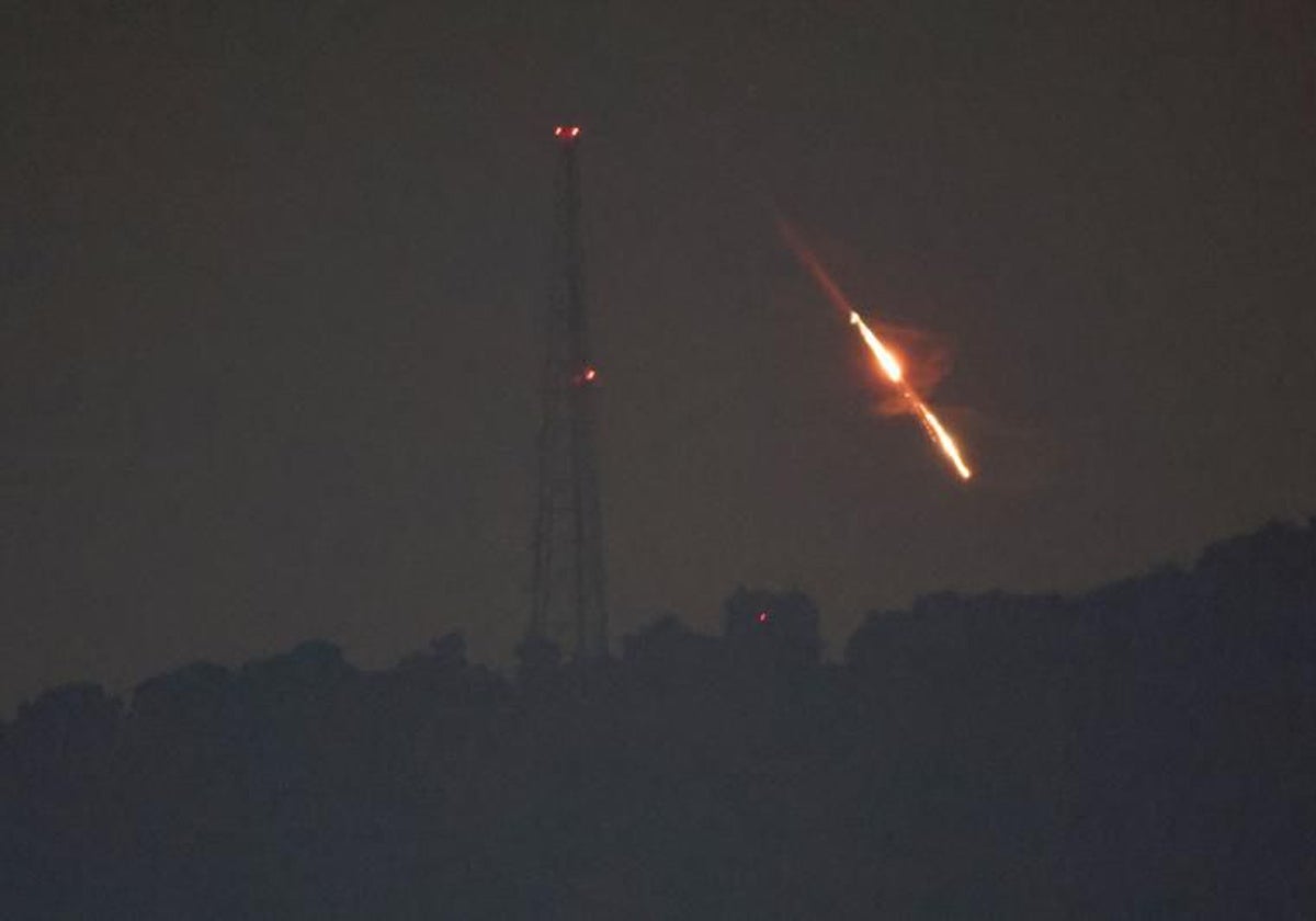 Imagen de uno de los proyectiles interceptados en el norte de Israel