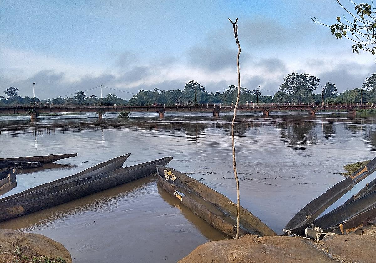 El río Mpoko, en el que se ha producido el naufragio