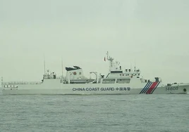 Barco de la Guardia Costera china en las aguas de Kinmen