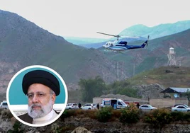 Ebrahim Raisi y el helicóptero en el que viajaba en el momento de despegar