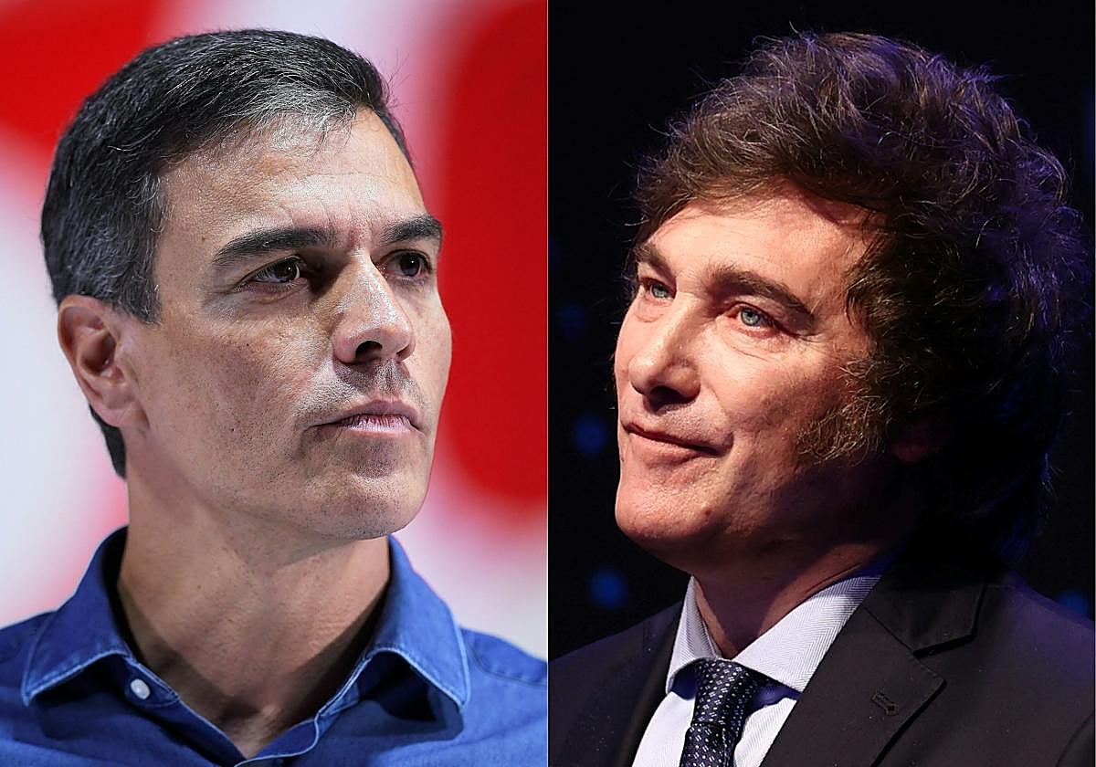 Pedro Sánchez y Javier Milei