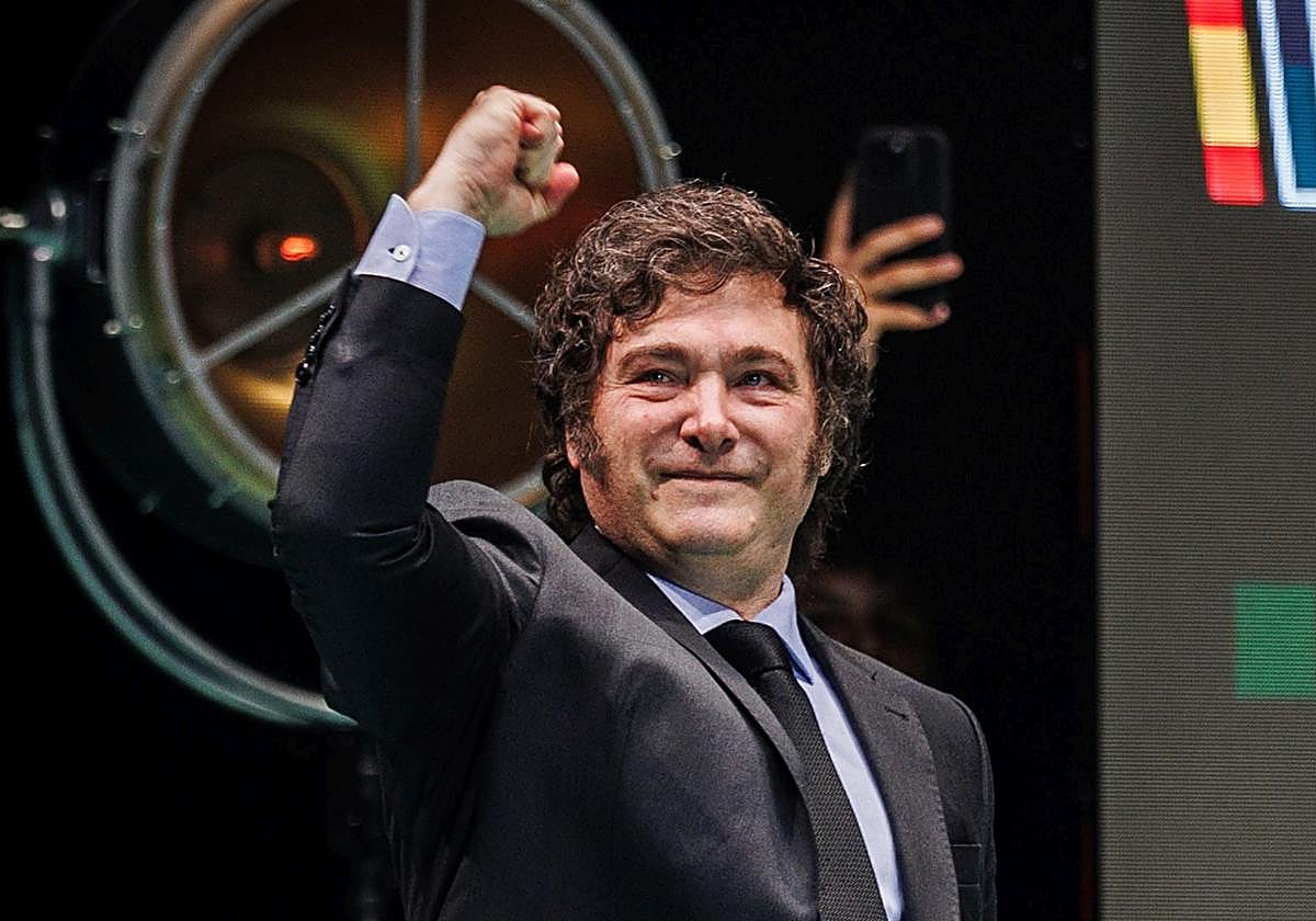 El presidente argentino Javier Milei en la convención de Vox Viva 24